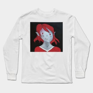 Acrylic Gouache Dark Elf Character Design Long Sleeve T-Shirt